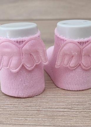 Тонкие нарядные носочки для девочки турция розовые носочки с крылышками2 фото