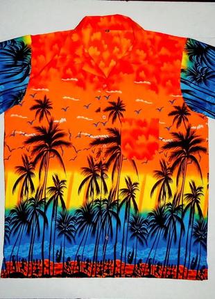 Рубашка  гавайская яркая с пальмами гавайка (xl)