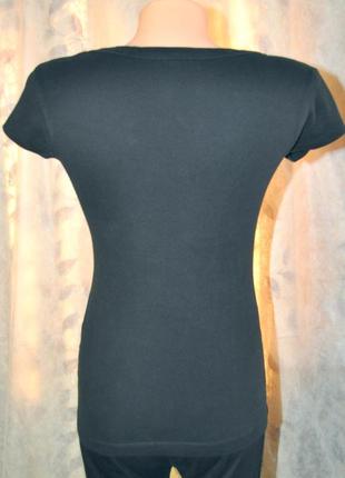 Чёрная базовая хлопковая футболка atmoaphere3 фото