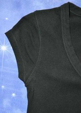 Чёрная базовая хлопковая футболка atmoaphere9 фото