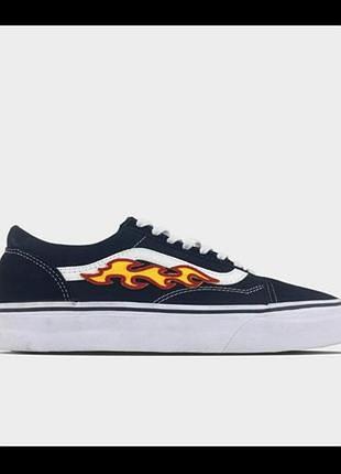 Кеди унісекс венс vans old skool burn black2 фото