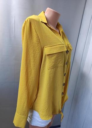 Рубашка блуза горчичного цвета рубашка свободного кроя с длинным рукавом m&amp;co5 фото