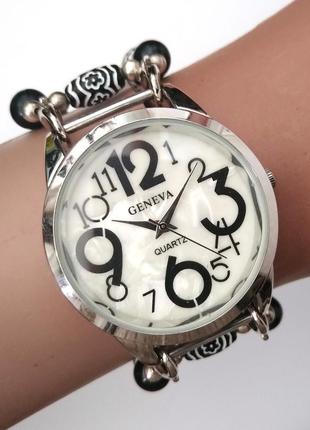 Geneva перламутровые часы из сша с браслетом из бусин механизм japan sii4 фото