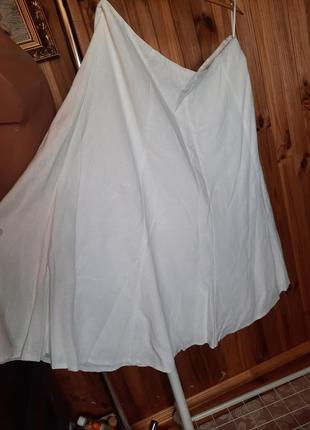 Белая юбка  лен большая легкая  летняя bm collection