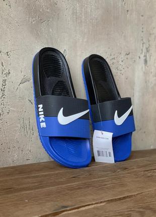 Шлепанцы мужские nike черные с синим и белым