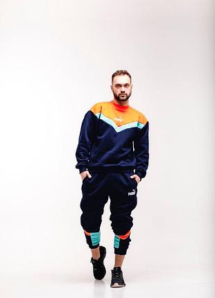 Спортивний костюм puma темно синій помаранчевий весна