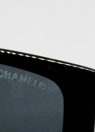 Chanel стильні жіночі сонцезахисні окуляри чорно сірі вузькі9 фото