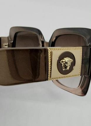 Женские модные солнцезащитные очки в стиле versace бежево коричневый градиент7 фото