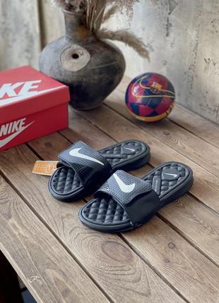 Шльопанці Чоловічі nike чорні з білим6 фото