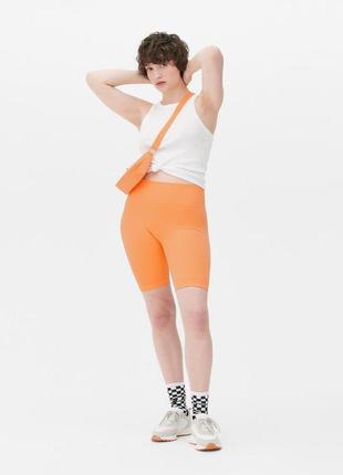 Велосипедки, шорты женские в рубчик с высокой талией и корректирующим эффектом.1 фото