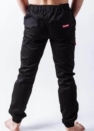 Стильні супрем штани спортивні джогери supreme reflective black7 фото