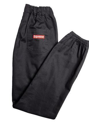 Стильні супрем штани спортивні джогери supreme reflective black6 фото