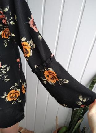 Блуза в цветьі с длинньім рукавом8 фото
