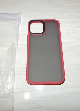 Чохол hybrid для iphone 12 / 12 pro red black2 фото