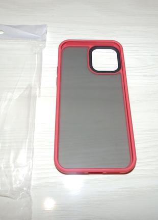 Чохол hybrid для iphone 12 / 12 pro red black4 фото