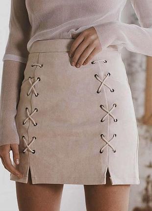 Замшева спідниця