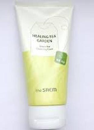 Пенка для умывания с экстрактом зелёного чая the saem healing tea garden green tea cleansing foam2 фото
