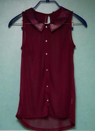 Блуза сетка цвета марсала atmosphere