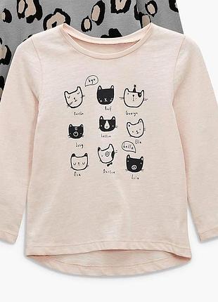 Светло-розовый реглан с котиками next р. 3-4 года