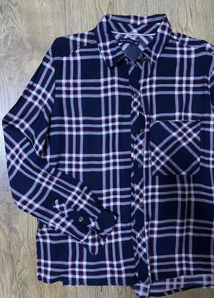 Рубашка в клетку длинный рукав классическая