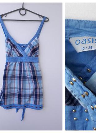 Актуальнмайка в клетку с вышивкой и паетками от оasis
