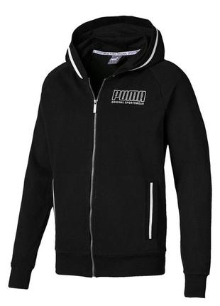 Свитшот спортивный puma athletics hooded 854140 01 (черный, мужской, спортивный, хлопок, логотип пума)