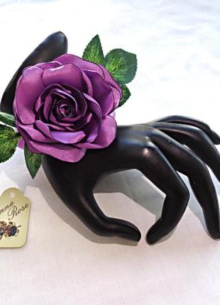 Цветочный браслет на руку ручной работы "сиреневая роза"