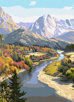 Картина по номерам "осень в горах" идейка kho2848 40х50 см