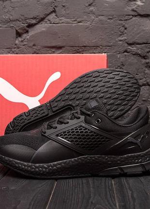 Мужские летние кроссовки сетка puma black