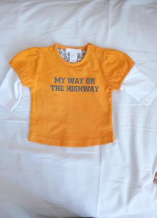 Кофта реглан лонгслив на мальчика до 7 мес 62 см