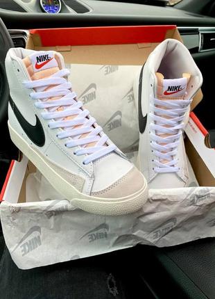 Мужские высокие кожаные кроссовки nike blazer mid vintage #найк