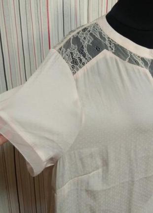 Летняя легкая футболка блуза пудра с ажурной спиной3 фото