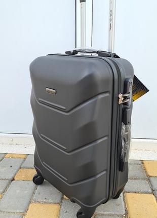 Хороший чемодан ручная кладь wings 147 poland 🇵🇱 черный2 фото
