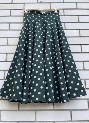 Вінтаж, спідниця в горошок із кишенями в ретростилі