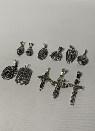 Новые серебряные кулоны крест, ладанка, подвес 925 проба
