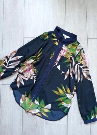 Шикарна блуза в тропічний принт
