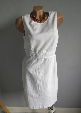 Белое платье футляр из льна, savoir1 фото