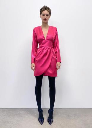 Сукня міні фуксія zara / міні сукня zara / н. s (36)2 фото