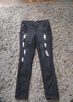 ✨✨ джинси чорні з потертостями