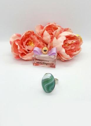 🦄🌱 елегантное кольцо "овал" натуральный камень бирюзовый агат2 фото