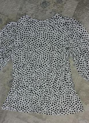 Блуза біла в горошок 🎲 👀🎲 1264 фото