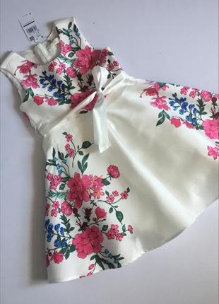 Сукня з бантом і квітковим принтом розмір 6/7 років (43027729)2 фото