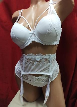 Сексуальный комплект нижнего белья 😍 белье с пуш-ап белый комплект адурный комплект