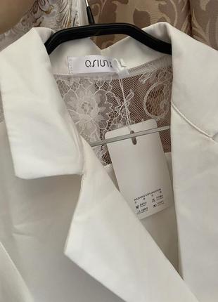 Шикарне біле плаття-піджак3 фото