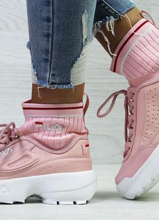 Р.36-41 кроссовки fila (розовые)3 фото