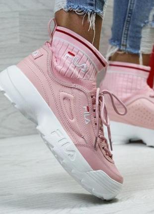 Р.36-41 кроссовки fila (розовые)4 фото