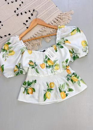 Блуза в принт лимончики