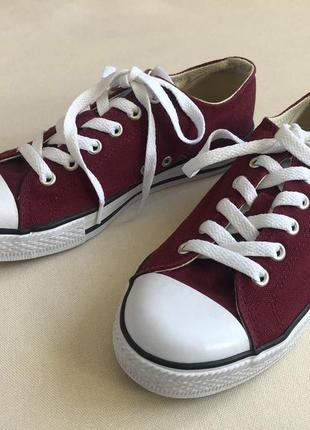 Бордовые кеды dunlop р. 35,5 унисекс