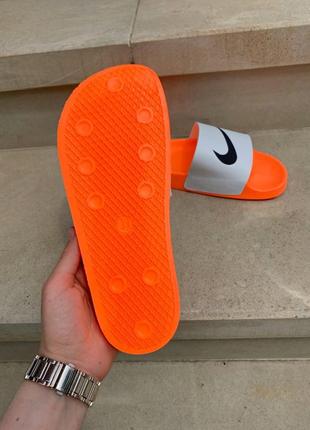 🍍🍹🧡nike slides white orange🧡🍹🍍шлепанцы, шлепки, сланцы женские найк, жіночі шльопанці6 фото