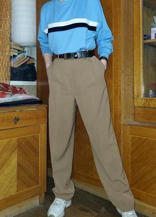 Винтажные летние брюки кэмел со стрелками винтаж vintage